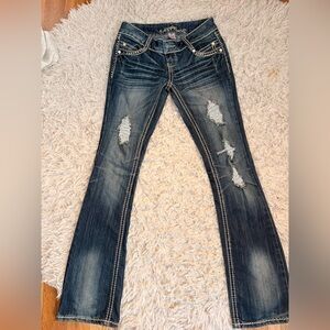 Almost Famous Dark Blue Distressed Skinny Jeans